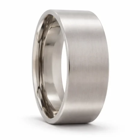 brushed titanium ring
