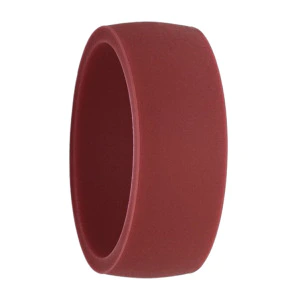 Rockstar 9mm Mens Ultra Wide Burgundy Silicone Ring