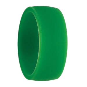 Rockstar 9mm Mens Ultra Wide Green Silicone Ring