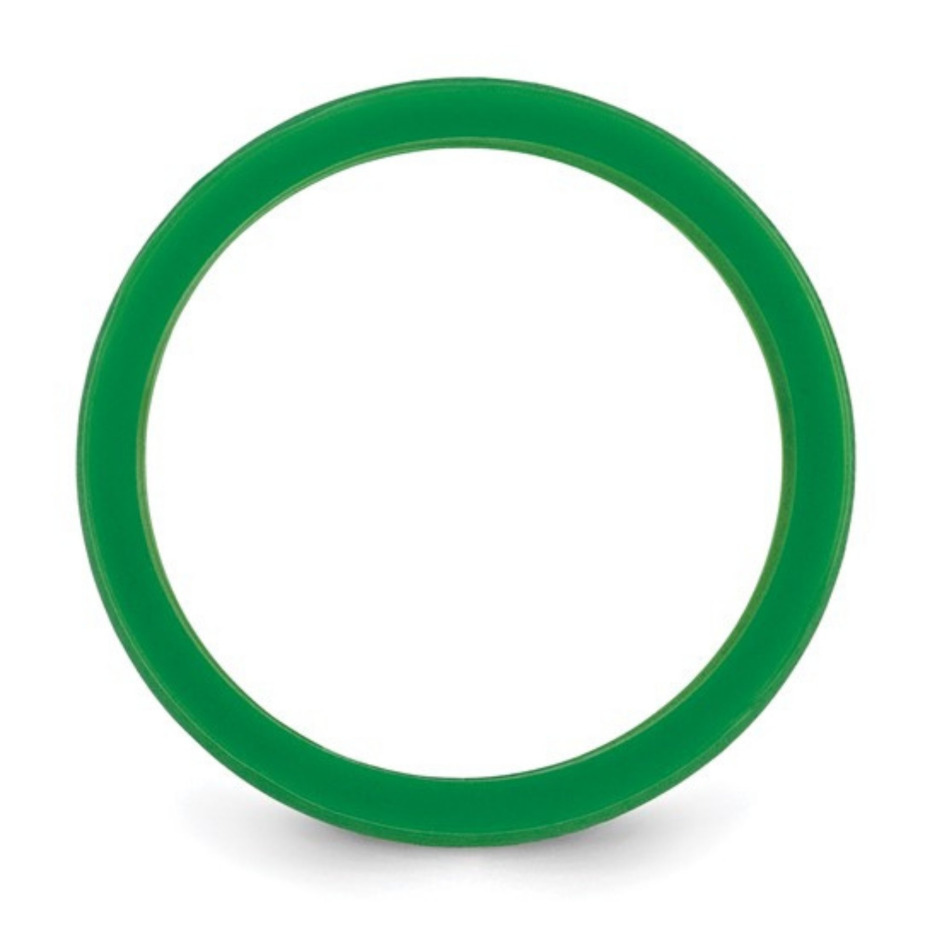 Rockstar 9mm Mens Ultra Wide Green Silicone Ring for men