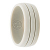 wide grooved grey silicone ring