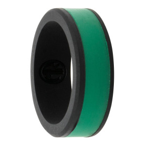 black and green mens silicone ring