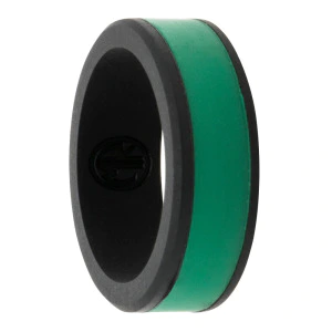 Black Green Silicone Ring