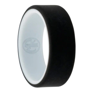 Black Silicone Ring with White Inner Band