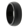 Black Mens grooved silicone ring