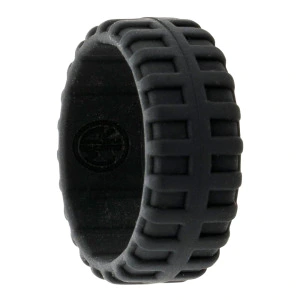 Tire Tread Black Silicone Ring