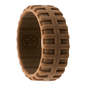 Tire Tread Brown Silicone Ring