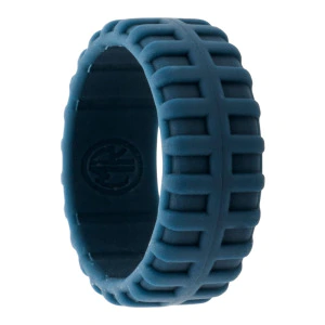 Tire Tread Navy Silicone Ring