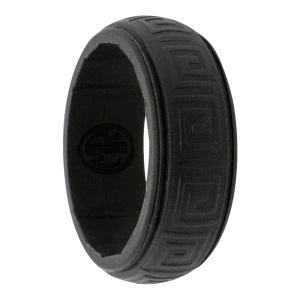 Hollow Square Black Silicone Ring