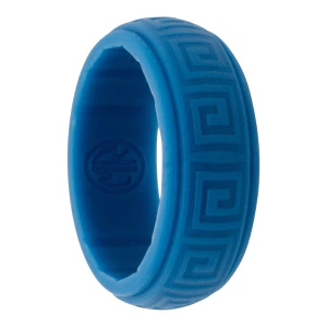 Hollow Square Blue Silicone Ring