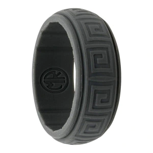 Hollow Square Dark Grey Silicone Ring