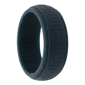 Hollow Square Navy Silicone Ring