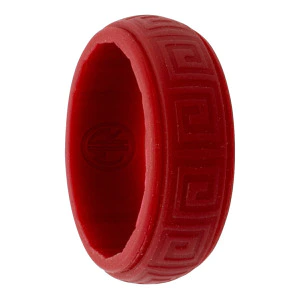 Hollow Square Red Silicone Ring