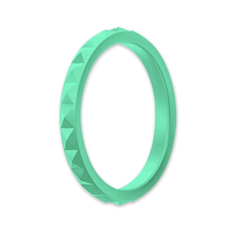 Prisma 3mm Faceted Sage Green Stackable Silicone Ring