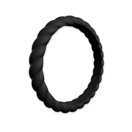 Thin Black Stackable Silicone Rings Australia