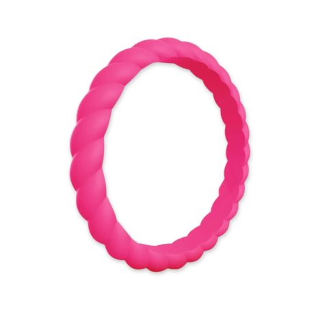 Thin Hot Pink Stackable Silicone Rings Australia