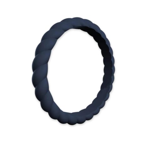 Thin Navy Stackable Silicone Rings Australia