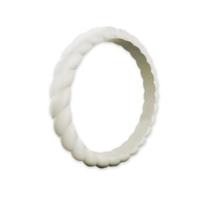 Thin White Stackable Silicone Rings Australia