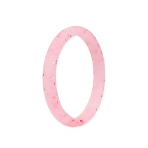 Pink Glitter Womens Silicone Rings Stackable