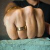 Gold And Satin Finish Titanium 6mm Wedding Band