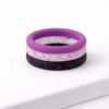 Pulse Pack Womens Stack of 3 silicone rings Magenta for the gym