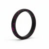 black glitter magenta thin womens silicone ring