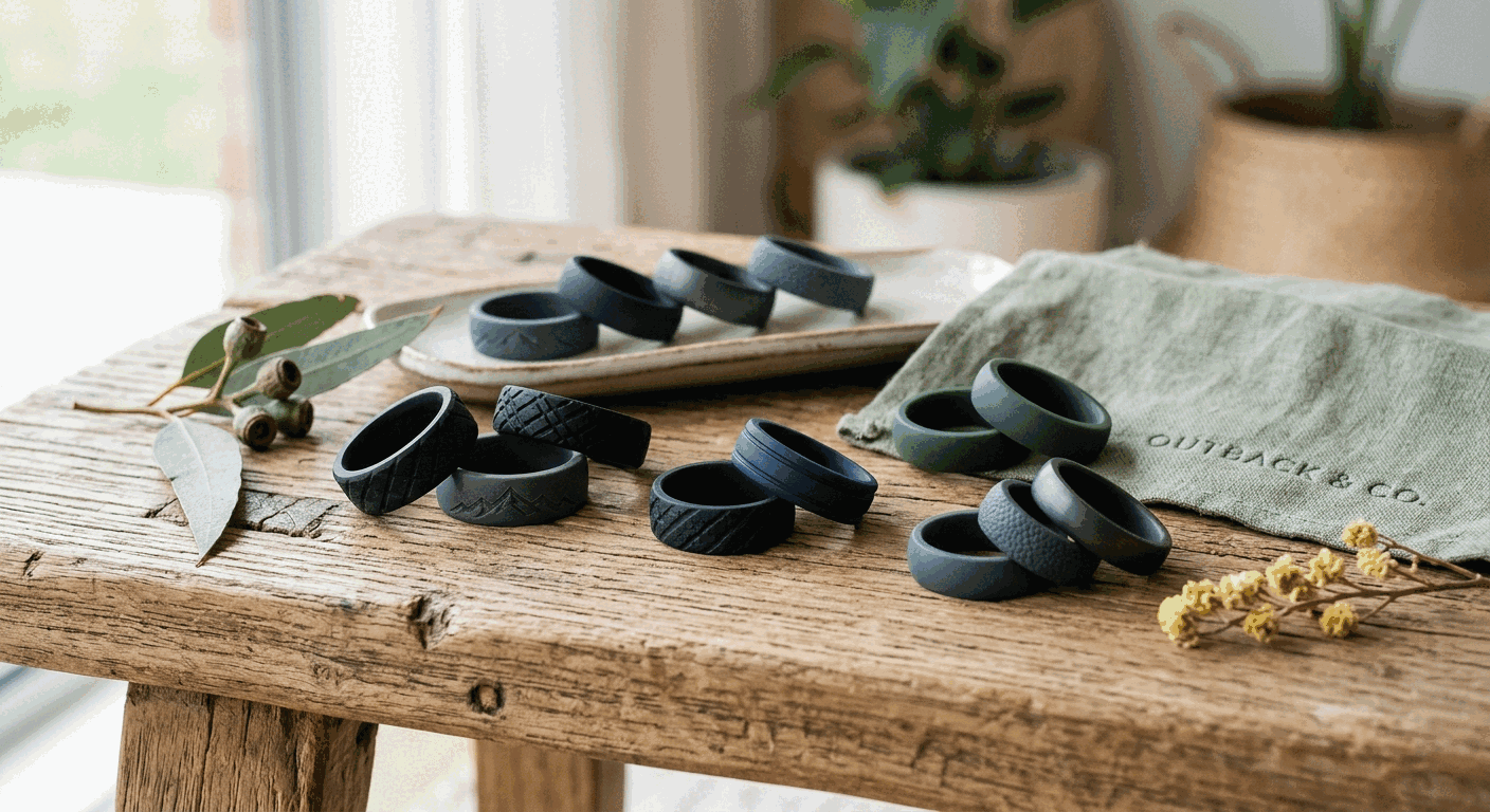 Silicone wedding rings collection for Australian tradies and athletes