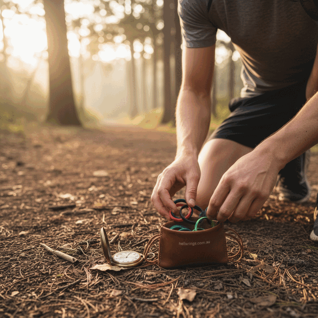 Mid-article image showing a person selecting a silicone ring for running and endurance training