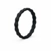 Bubble Thin Black Stackable Women's Silicone Ring