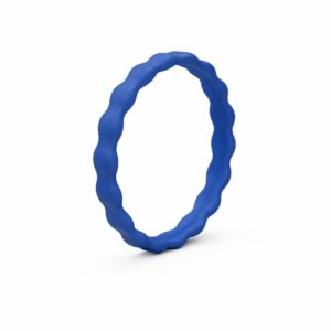 Bubble Thin Blue Stackable Women's Silicone Ring