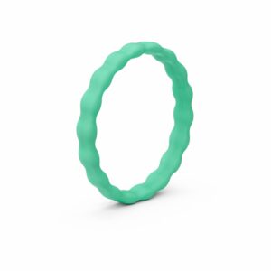 Bubble Thin Green Stackable Women's Silicone Ring