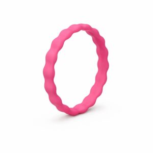 Bubble Thin Magenta Stackable Women's Silicone Ring