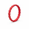 Bubble Thin Red Stackable Women's Silicone Ring