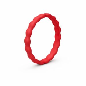 Bubble Thin Red Stackable Women's Silicone Ring