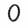 Bubble Thin Supernova Black Blue Stackable Women's Silicone Ring
