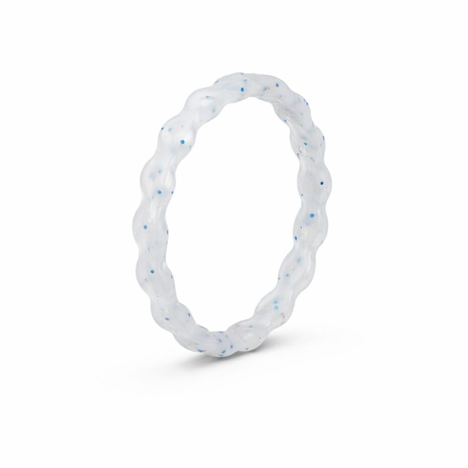 Bubble Thin Supernova Blue Stackable Women's Silicone Ring - Helix Rings