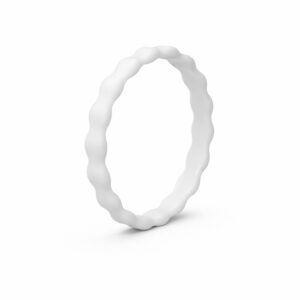 Bubble Thin White Stackable Women's Silicone Ring