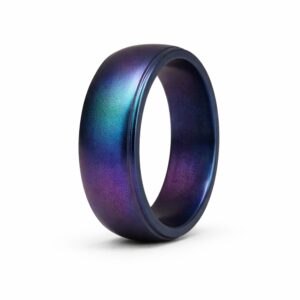 8.7mm Chameleon Blue Green Men's Silicone Ring for Helix