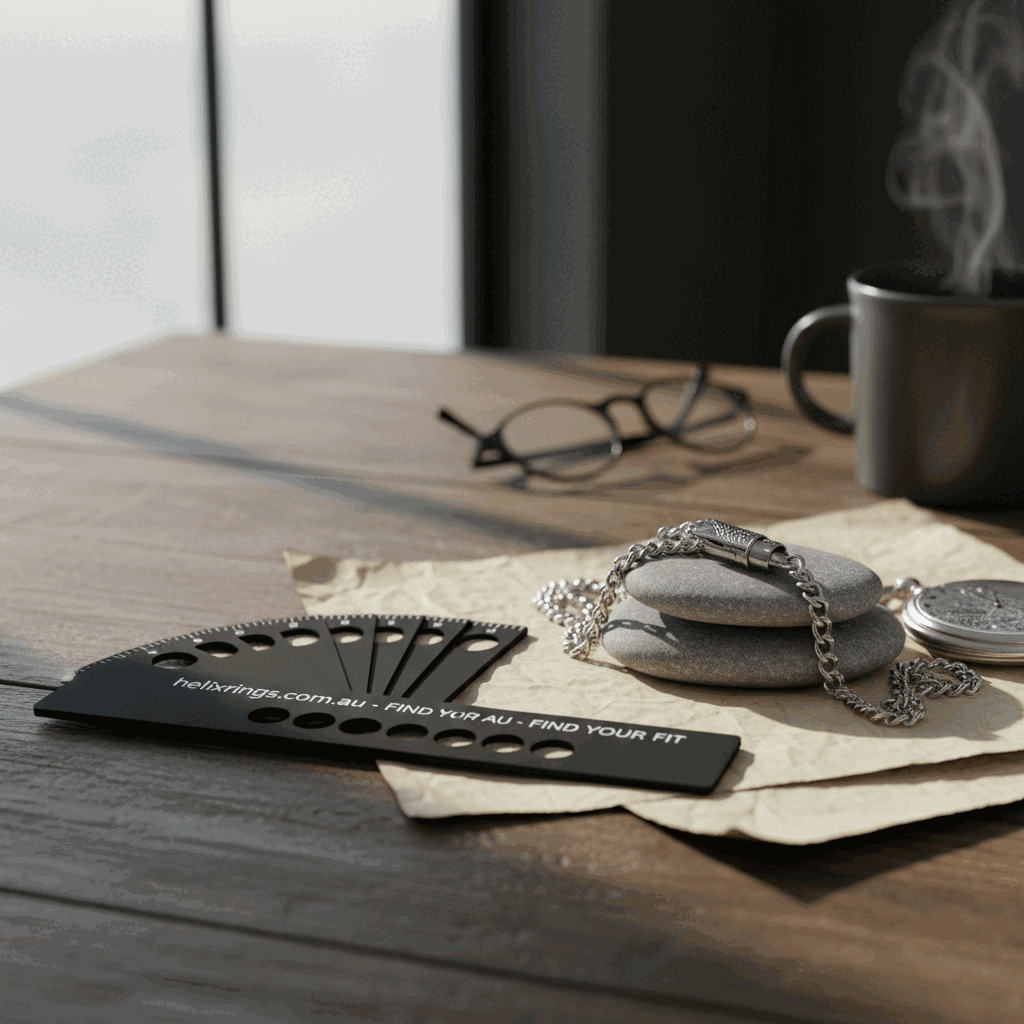 Lifestyle image showing how silicone ring width changes the look and feel of a Helix Rings band