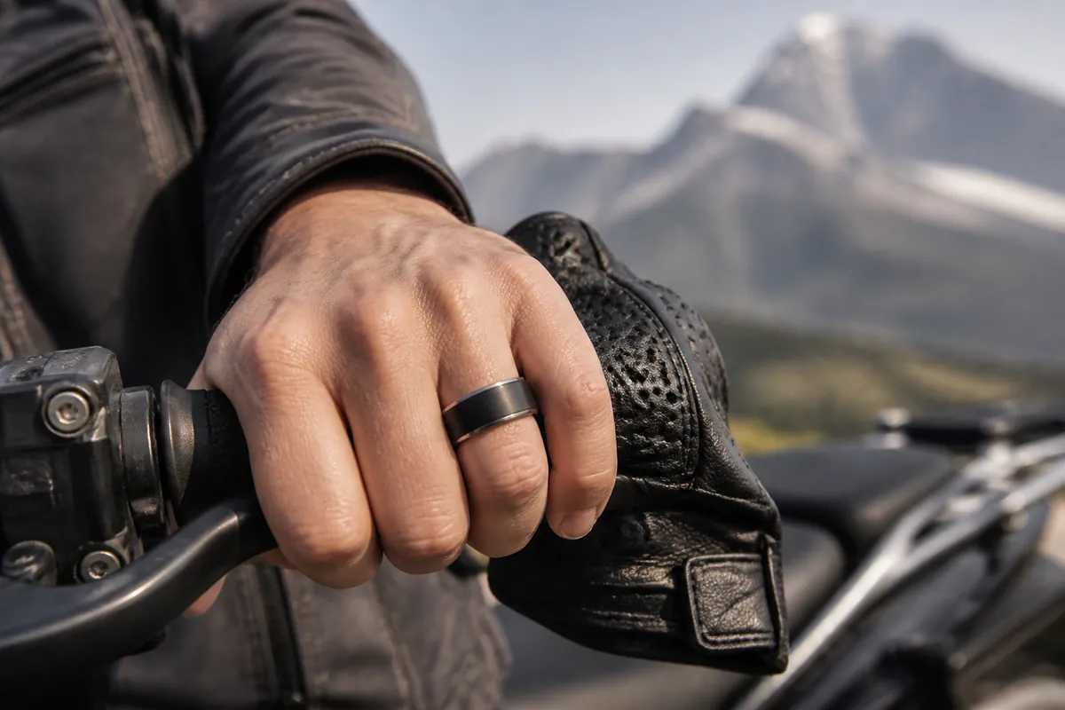 Silicone performance ring worn on an athletic hand