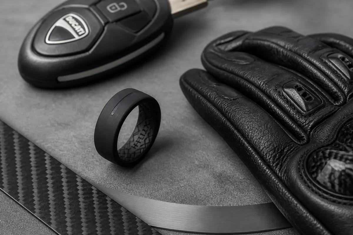 Close-up of a silicone performance ring showing profile and finish